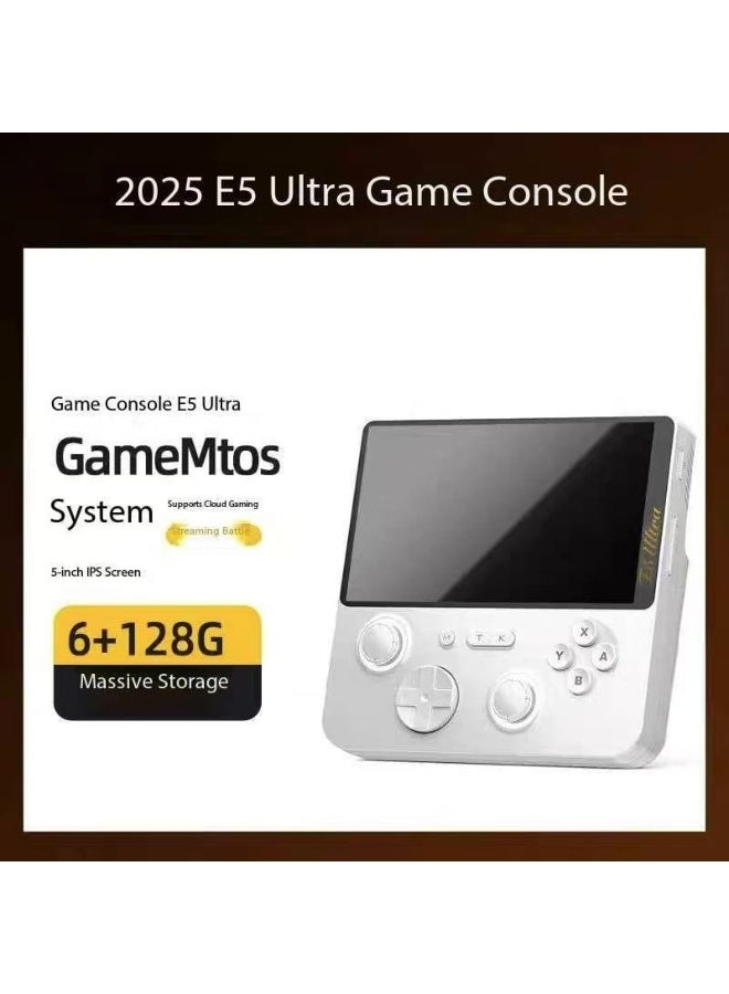 وحدة تحكم الألعاب الرجعية E5 Ultra بشاشة IPS مقاس 5 بوصات وذاكرة 128 جيجابايت ومعالج CPU لمحبي DIY ومحرك خطي وشاشة لمس عالية الدقة وعرض عبر WIFI 6 - Image 1